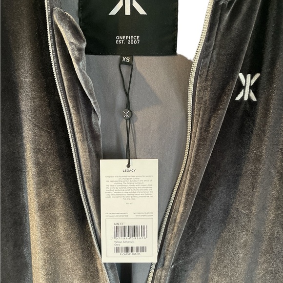 Velour Jumpsuit, ONEPIECE, Grey, size XS - Picture 3 of 8